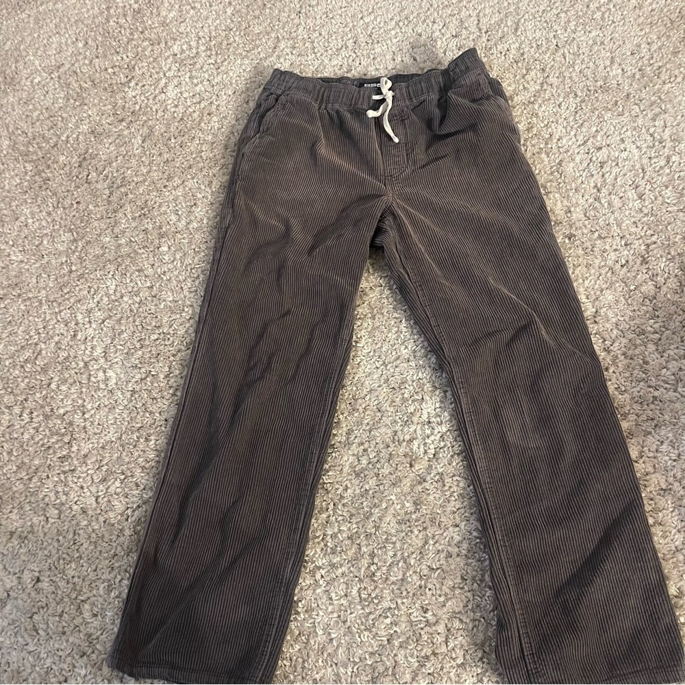 RSQ Corduroy Pants Mens Unisex M Gray Elastic Waist Drawstring Straight Casual - Picture 9 of 10